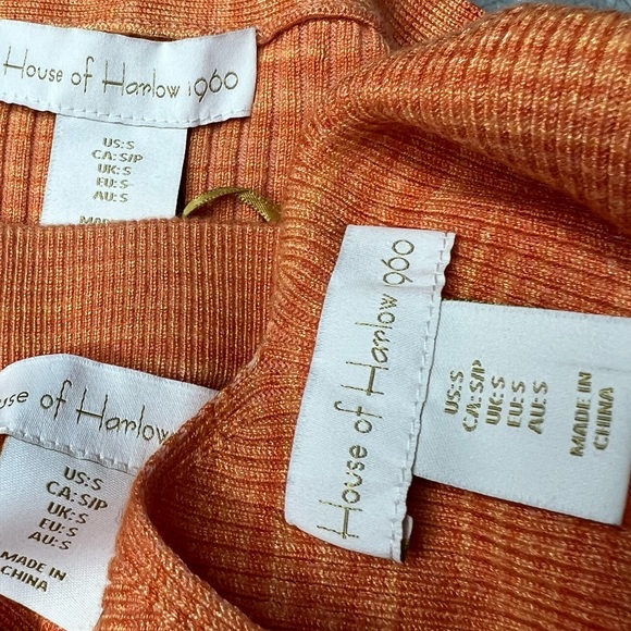 🎉Host Pick🎉 3 Pc Bundle NWT House Of Harlow 1960 Orange Ribbed Set - Picture 10 of 10